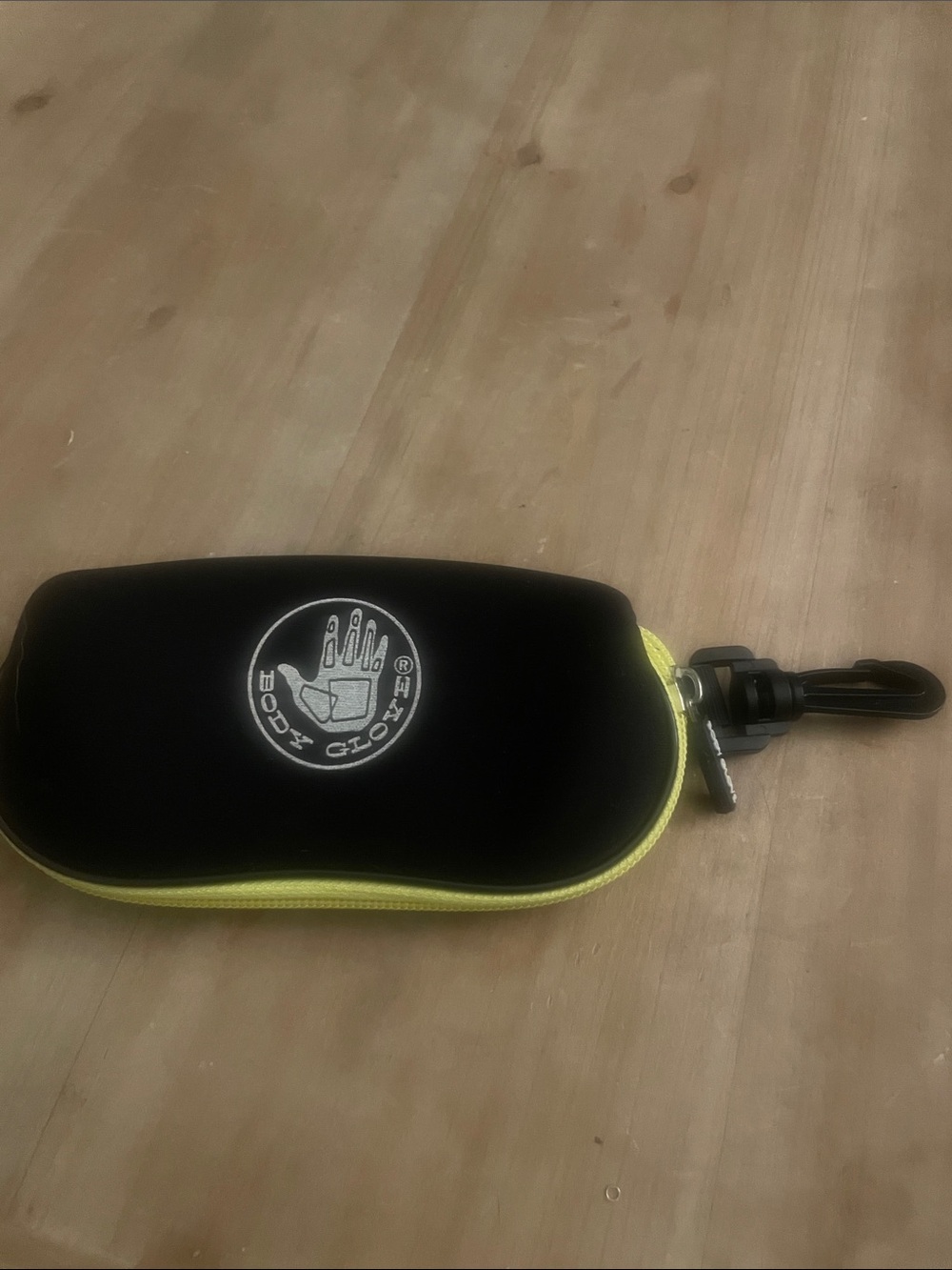 Body Glove Black Sunglass Case with Neon Yellow Trim